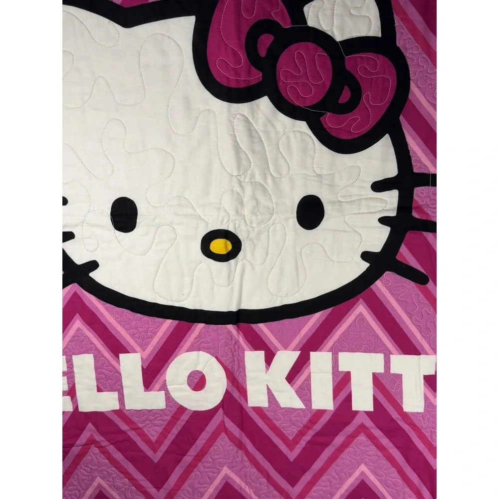 Hello Kitty Infant Baby Crib Quilt HANDMADE Y2K NEW Lightweight 42